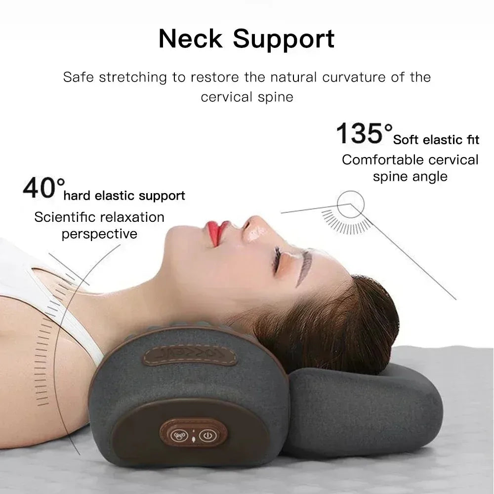 Heated neck massager pillow