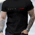 Men's Cotton Summer Slim Fit Letter T-Shirt