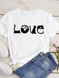 casual love heart cat tee