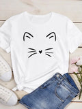 lightweight love heart cat graphic tee