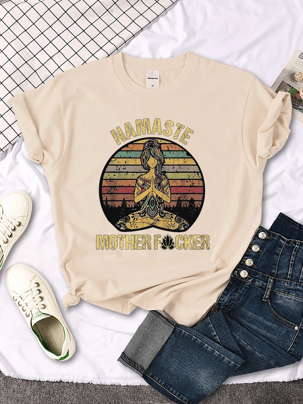 trendy Namaste crop t-shirt