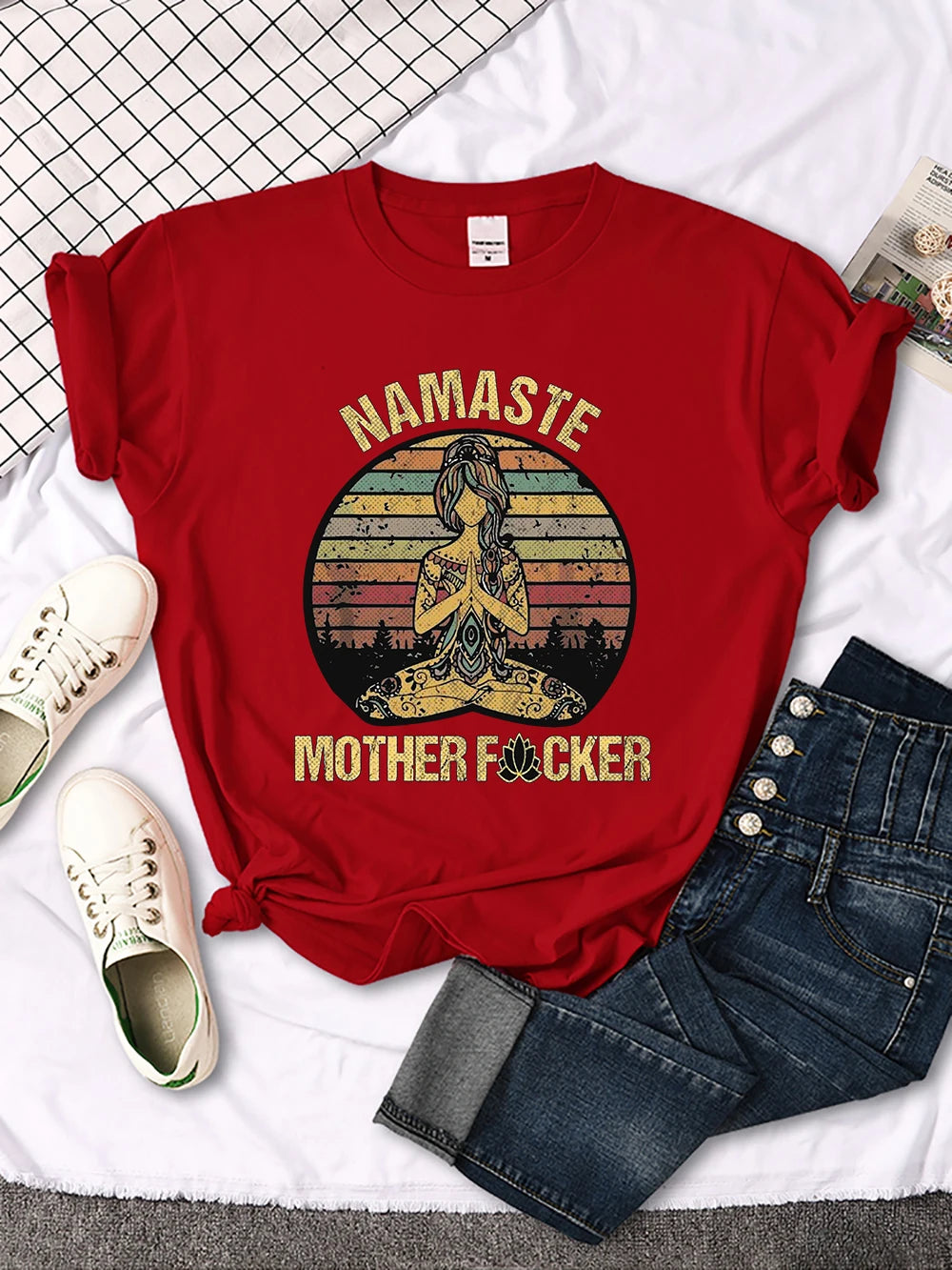 unique Namaste crop top for women