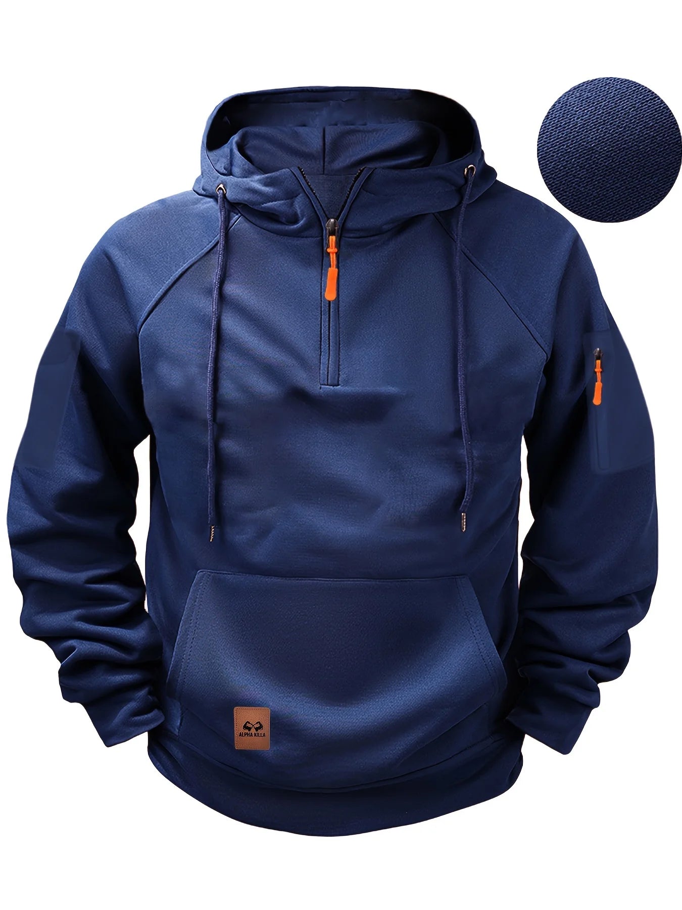 warm fleece hoodie with multiple pockets